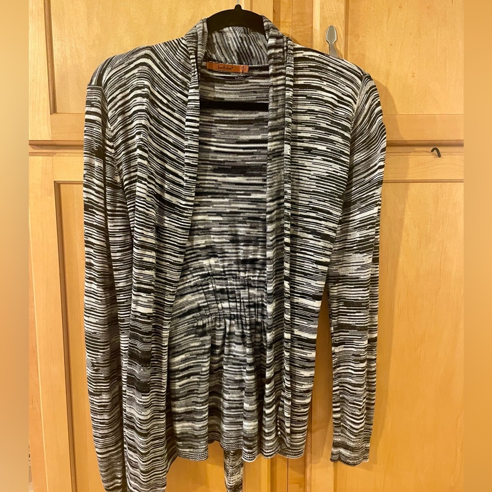 Black & White Striped Cardigan Size L